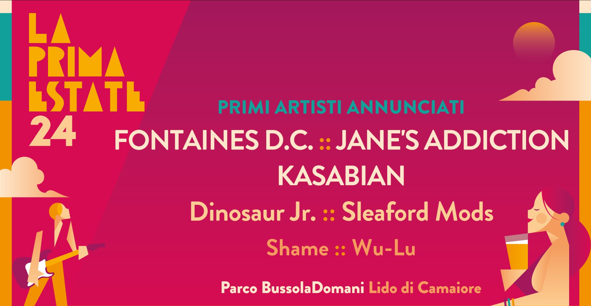 La Prima Estate 2024 - Primi headliner annunciati: Fontaines D.C., Jane's Addiction e Kasabian