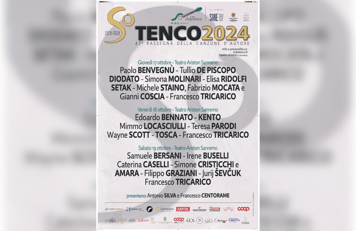 Premio Tenco 2024 - Il programma